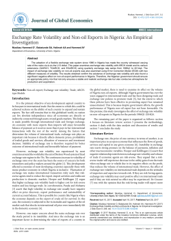 Exchange Rate Volatility and Non-oil Exports in Nigeria