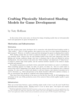 Crafting Physically Motivated Shading Models for Game Development