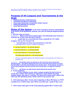 House Rules - Paducah Regional Sports Plex