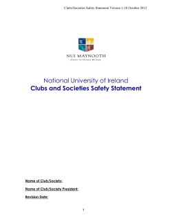 Clubs and Societies Safety Statement Template