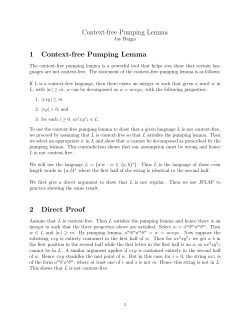 Context-free Pumping Lemma 1 Context-free Pumping
