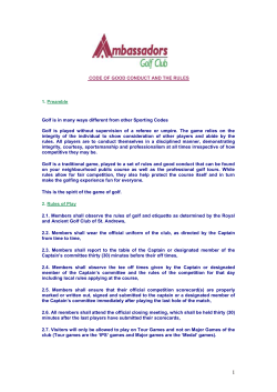 Rules of Good Conduct - Ambassadors Golf Club