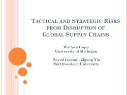 Tactical and Strategic Risks from Disruption of Global Supply Chains