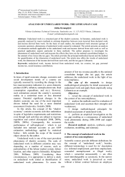 ANALYSIS OF UNDECLARED WORK: THE LITHUANIAN CASE