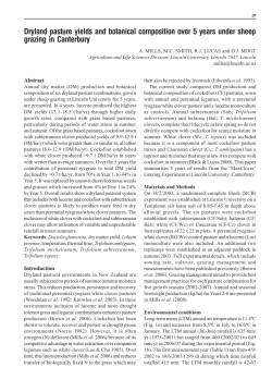 Dryland pasture yields and botanical