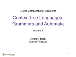Context-free Languages: Grammars and Automata