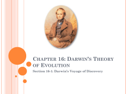 Chapter 16: Darwin`s Theory of Evolution