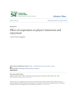 Effect of cooperation on players` immersion and