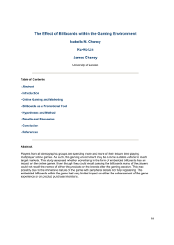 The Effect of Billboards within the Gaming Environment