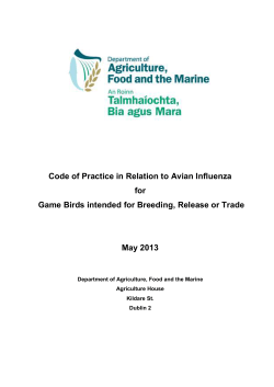 Code of Practice for Breeding and Rearing of Game Birds intended