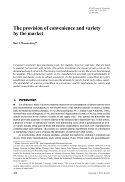 The provision of convenience and variety by the market
