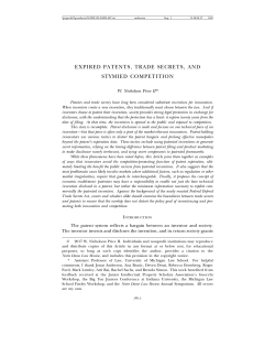 expired patents, trade secrets, and stymied competition