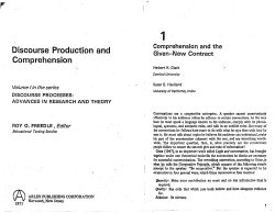 Discourse Production and