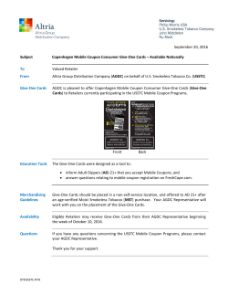 September 20, 2016 Subject Copenhagen Mobile Coupon