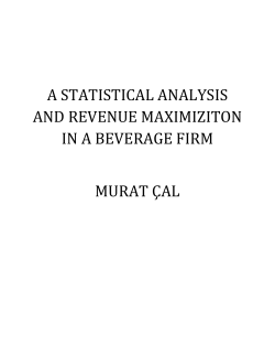 a statistical analysis and revenue maximiziton in a beverage firm