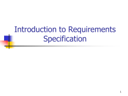 Introduction to Requirements Specification