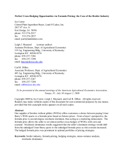 Perfect Cross-Hedging Opportunities via Formula Pricing: the Case