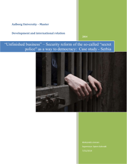 *Unfinished business* * Security reform of the so