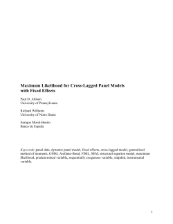Maximum Likelihood for Cross-Lagged Panel Models with Fixed