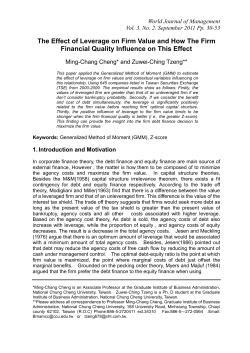 The Effect of Leverage on Firm Value and How The Firm Financial