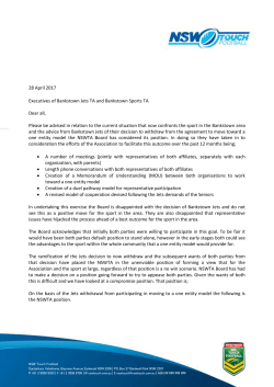 28 April 2017 Board Position Re Touch in Bankstown