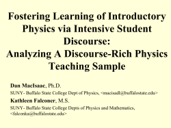 Analyzing A Discourse-Rich Physics Teaching Sample Video to