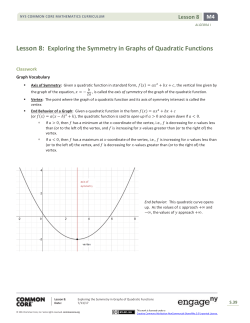 Lesson 8: Exploring the Symmetry in Graphs of