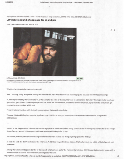 Let`s Have A Round of Applause for Pi and Pie