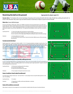 Receive ball on ground - United Soccer Academy