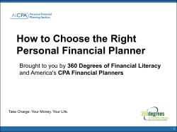 How to Choose the Right Personal Financial Planner