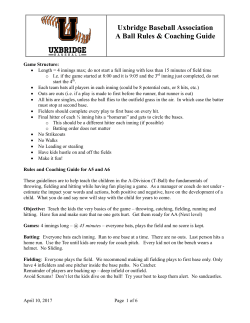 A Ball Rules - Uxbridge Baseball Association