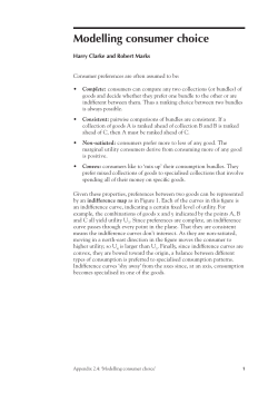 Modelling consumer choice