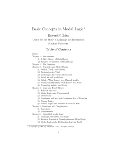 Basic Concepts in Modal Logic