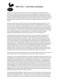 HRFC U11`s &ndash; Land Rover Cup Report