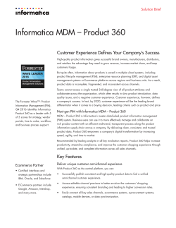 Informatica MDM - Product 360 Solution Brief