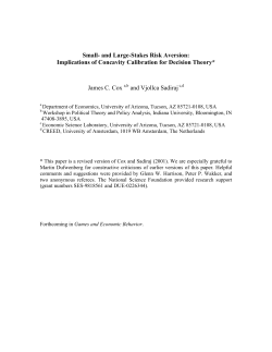 and Large-Stakes Risk Aversion - Experimental Economics Center