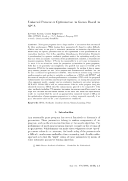 Universal Parameter Optimisation in Games Based on SPSA
