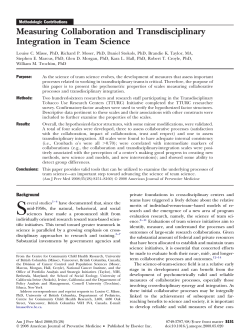 Measuring Collaboration and Transdisciplinary Integration in Team
