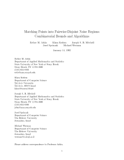 Matching Points into Pairwise Disjoint Noise Regions - CS