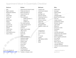 Apartment Move-In Essentials Checklist