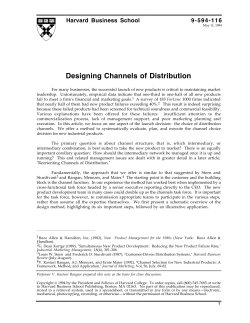 Designing Channels of Distribution - U