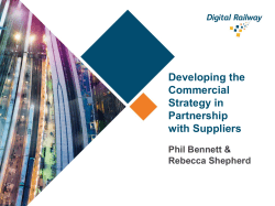 Developing the Commercial Strategy in Partnership