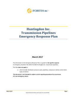 Huntingdon Inc. Transmission Pipelines Emergency Response Plan