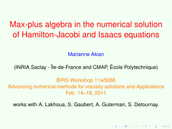 Max-plus algebra in the numerical solution of Hamilton