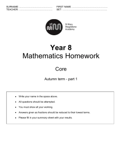 Homework Sheet 1 Date