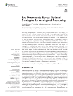 Eye Movements Reveal Optimal Strategies for Analogical