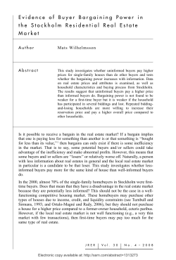 Evidence of Buyer Bargaining Power in the Stockholm Residential