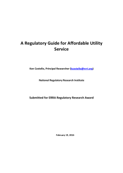 A Regulatory Guide for Affordable Utility Service