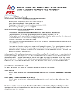 HOW ARE TEAMS SCORED, RANKED ? WHAT`S ALLIANCE