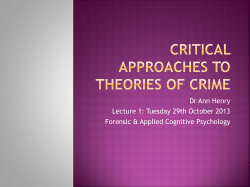 Theories of Crime - University of Sussex
